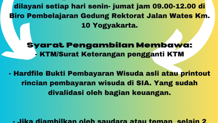 Pengumuman Tentang Waktu Pengambilan Ijazah dan Transkip Nilai Fakultas Teknologi Informasi
