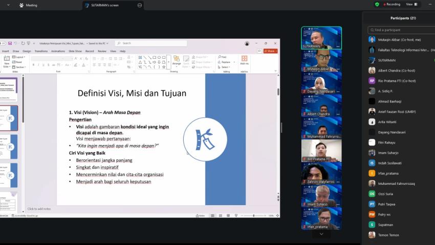 FTI UMBY Gelar Lokakarya Peninjauan Visi, Misi, dan Tujuan Fakultas Teknologi Informasi Universitas Mercu Buana Yogyakarta